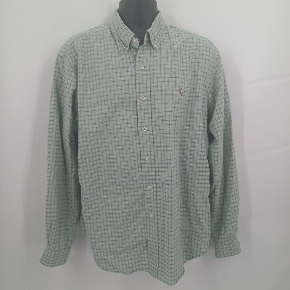 Polo Ralph Lauren Plaid Button Down Men's XL Green Gorpcore Classic Aesthetic